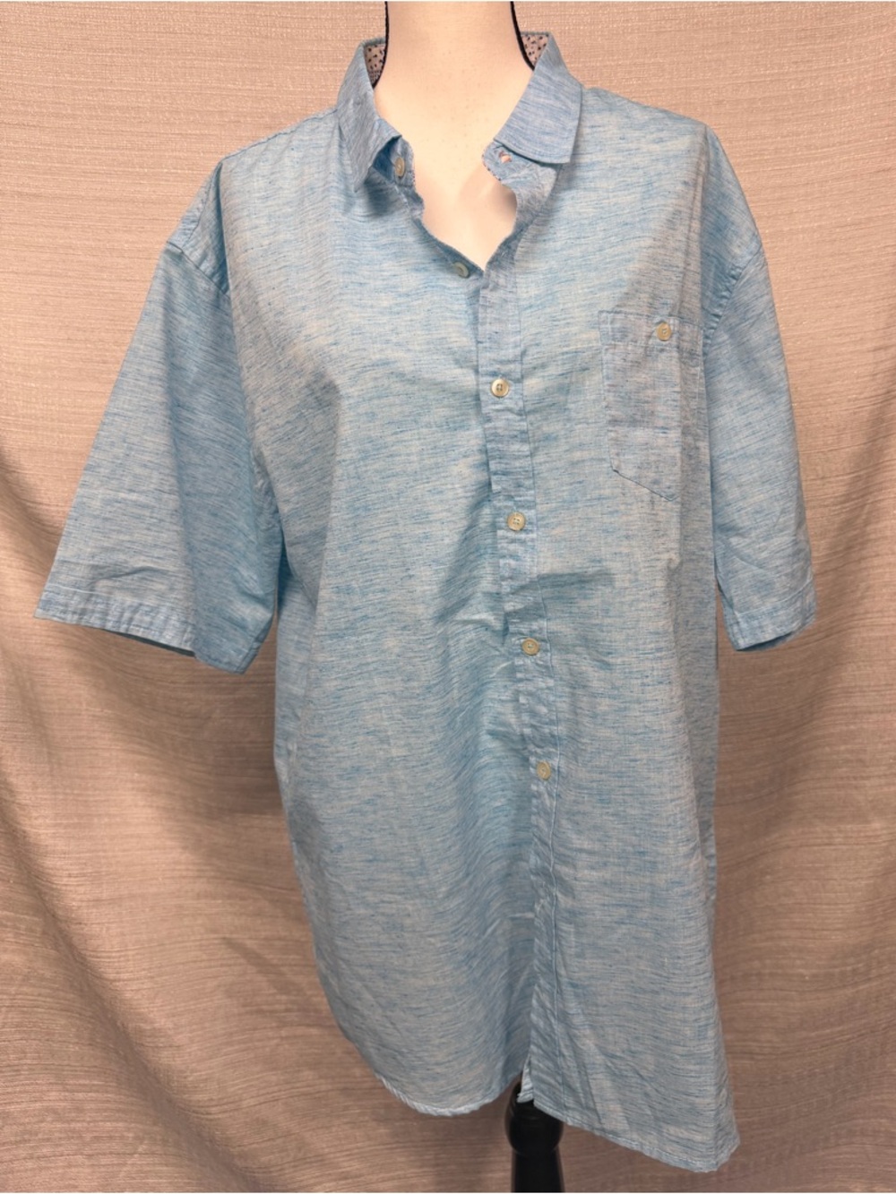 Michael Brandon Light Blue Short-Sleeve Casual Button-Down Shirt